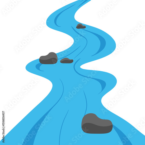Quadro su tela Flat River Illustration