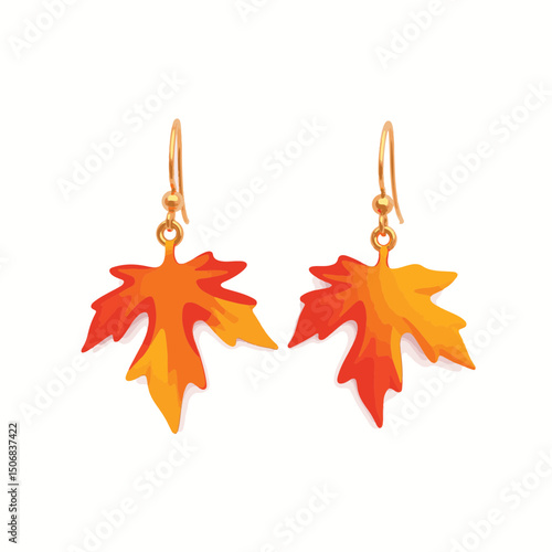 Vibrant maple leaf earrings showcasing autumn hues, seasonal elegance