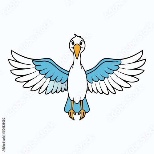 Waterfowl Taking Flight on White