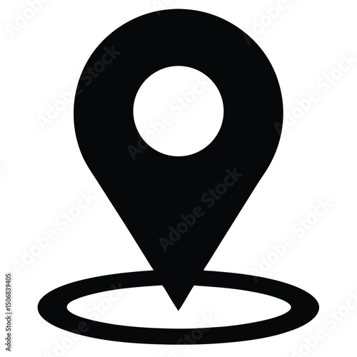 Location Pin Icon Showing Geographical Position on A Map, Place Designation