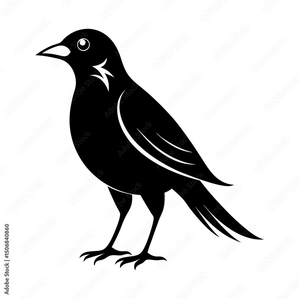 Obraz premium Bird silhouette vector Style with white background
