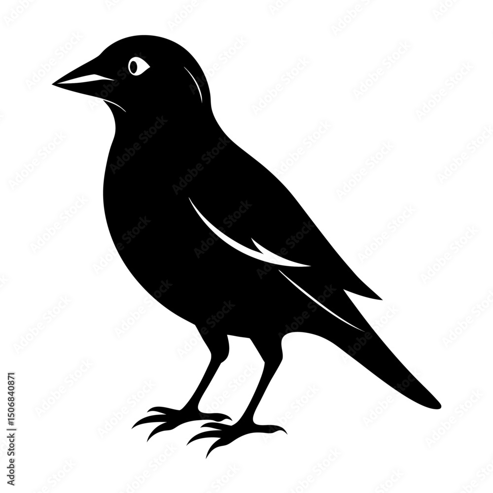 Obraz premium Bird silhouette vector Style with white background