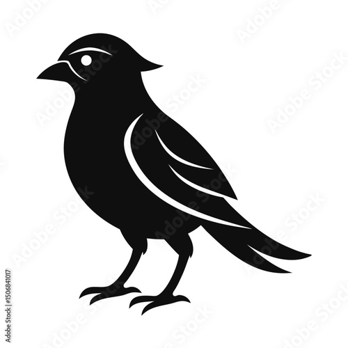 Bird silhouette vector Style with white background