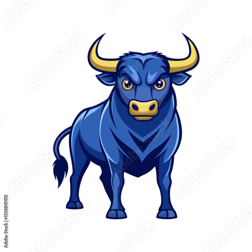 Bull illustration vector with white background