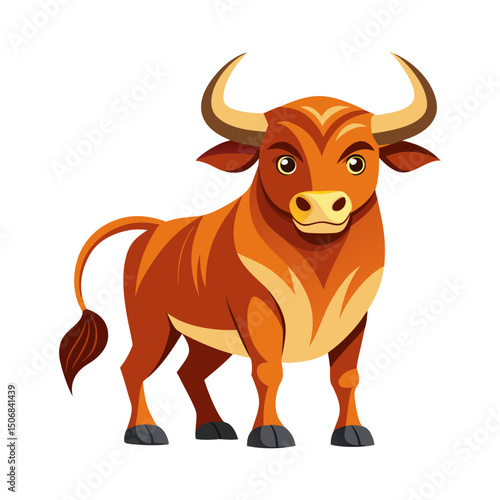 Bull illustration vector with white background