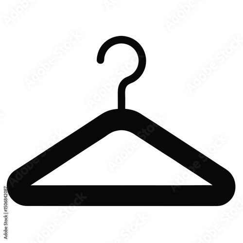 Simple Black Clothes Hanger Stylish Wardrobe Organization and Garment Storage Solution Icon