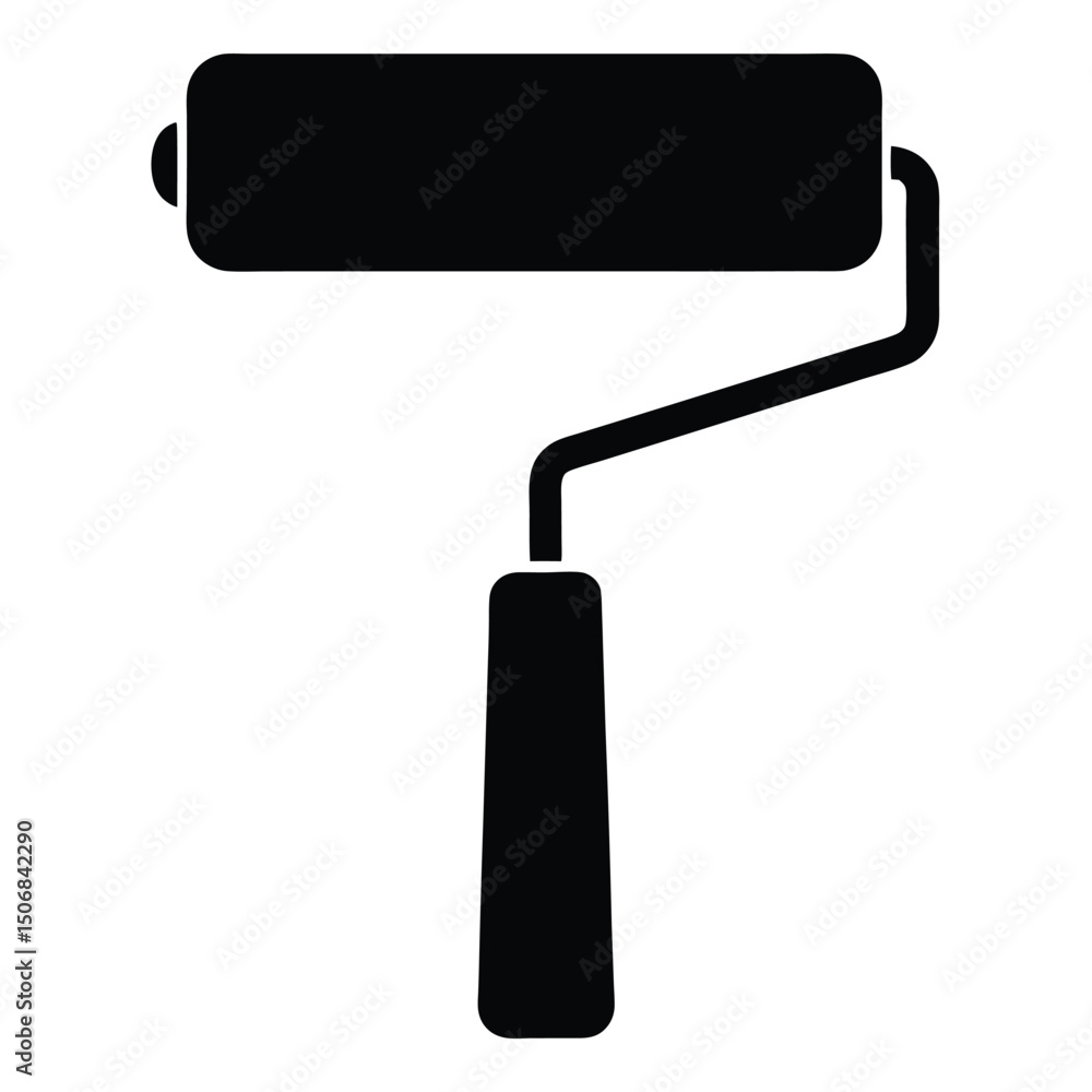 Simple Black Silhouette Paint Roller Tool for Interior Design and Home Improvement Projects Simple Black Silhouette Paint Roller Tool for Interior Design and Home Improvement Projects