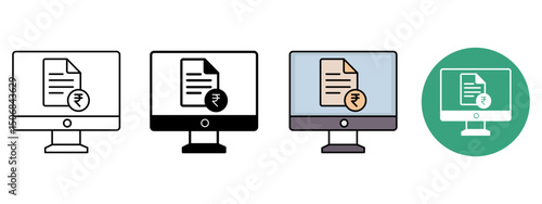ITR E-Filing Icon Set – Line, Glyph, Fill & Background Styles