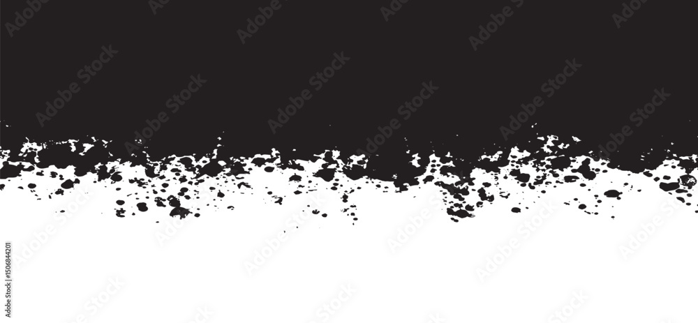 Fototapeta premium Grunge czarno-biała miejska tekstura wektorowa. projekt pociągnięcia pędzla. Tekstura nakładki. Wyblakła czarno-biała farbowana tekstura papieru. Szkic grunge design. Użyj do plakatu, okładki, banera, makiety, układu naklejek.