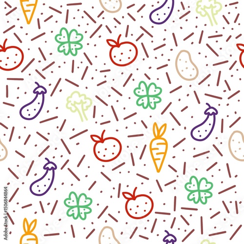 seamless pattern of colorful vegetables