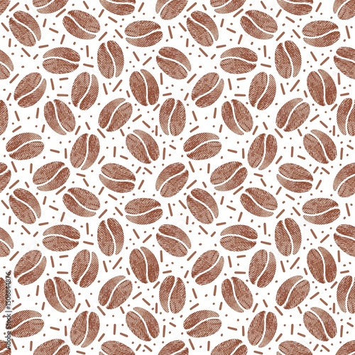 vintage retro seamless pattern of coffee