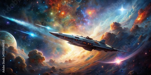 Cosmic Starship Flight Nebu...