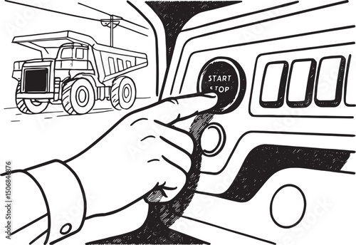 Hand Starting the dump truck
