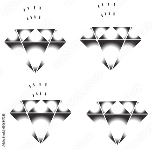 Gem icon vector set. Geometric gems diamonds illustration sign collection. sapphire precious jewels symbol.