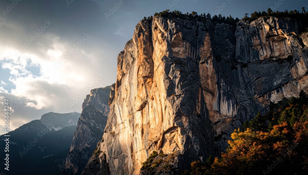 Obraz premium Close-Up of Majestic Cliff Face, Professional Photography