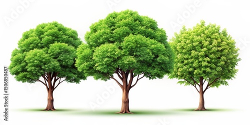 Three Lush Green Trees Digi...