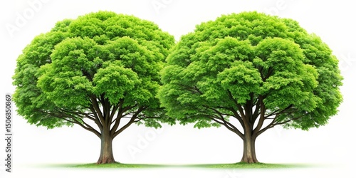 Two Lush Green Trees A Natu...