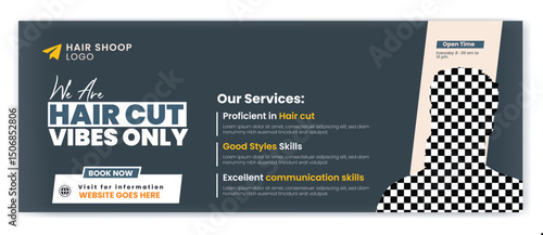 Barber shop hair salon social media post template.