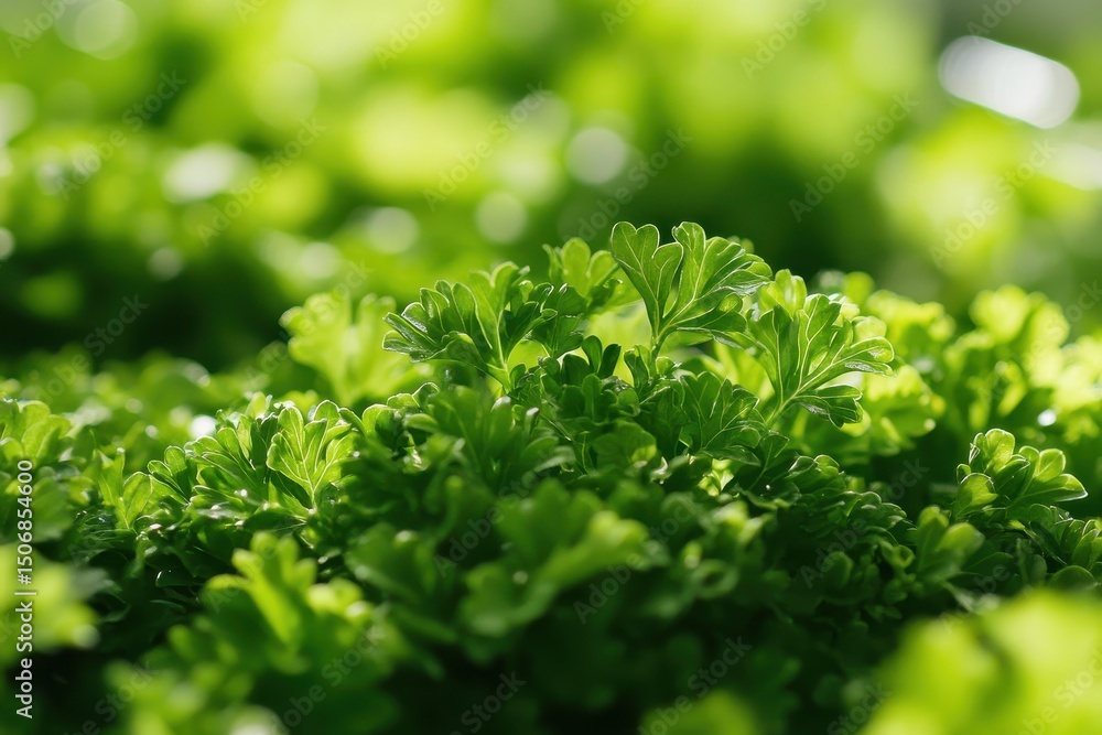 Vibrant Bunch of Organic Italian Parsley on Clean White Surface Vibrant Bunch of Organic Italian Parsley on Clean White Surface