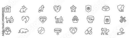 pet care icon set editable stroke pixel perfect set contains such icons as dog cat pets veterinarian