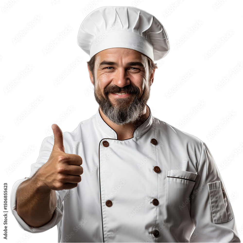 Smiling Chef Showing Thumbs Up Smiling Chef Showing Thumbs Up