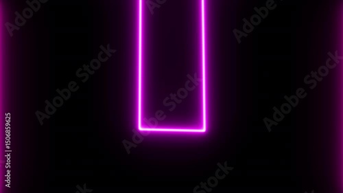 Animated pink neon arrow travelling upwards loop with alpha