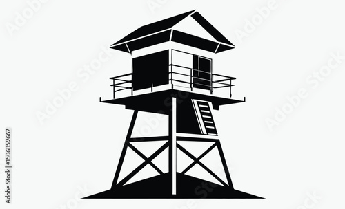 Lifeguard Tower Silhouette