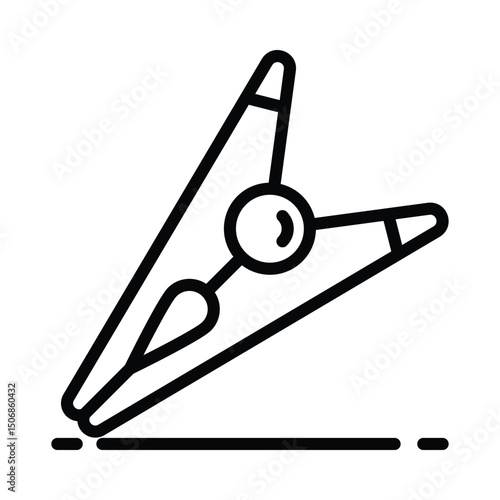 Cloth Pin Vector outline icon. Eps 10 file