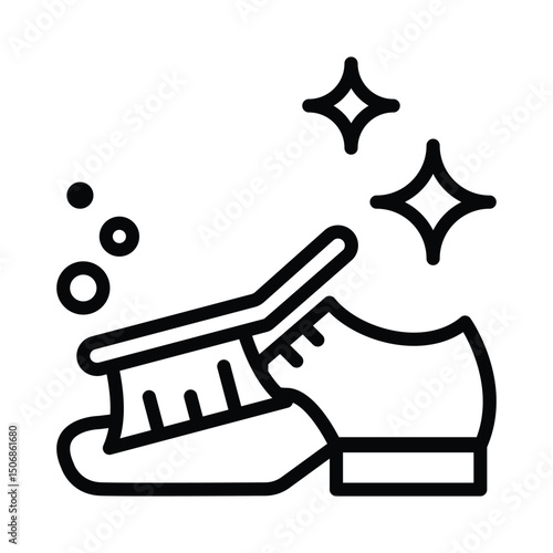 Shoes Cleaning Vector outline icon. Eps 10 file