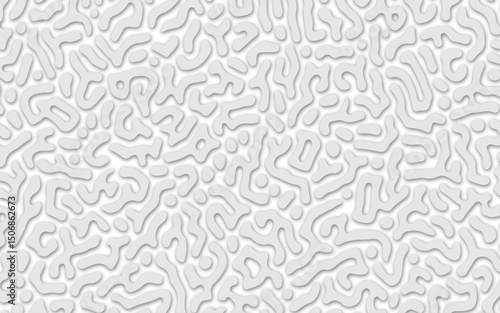 Vector Seamless Black And White Jumble Organic Lines Pattern 