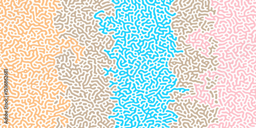 Vector Seamless Colorful Jumble Organic Lines Pattern 