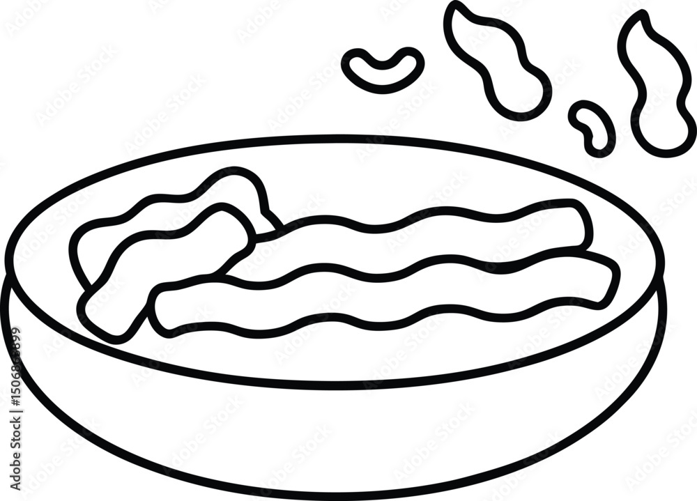 Bacon Mac And Cheese Line Art Vector Illustration Food Clipart Design Bacon Mac And Cheese Line Art Vector Illustration Food Clipart Design