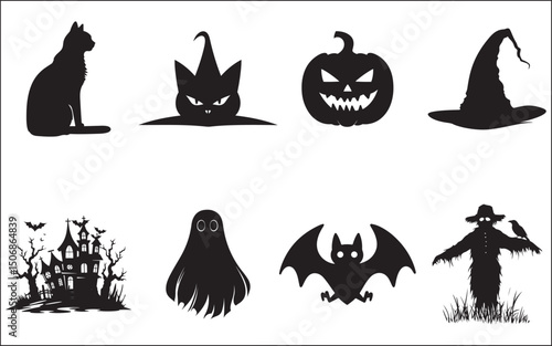 halloween icons set