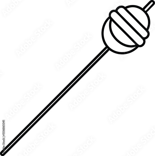 Bbq Meatball Skewer Line Art Vector Illustration Food Clipart Design