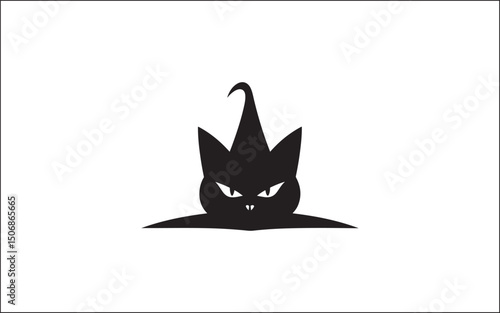 vector illustration of a black cat