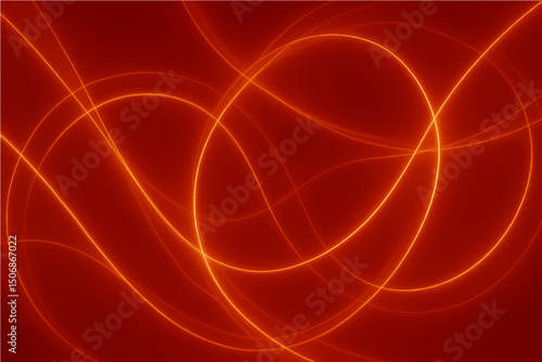 Abstract light lines on red background.