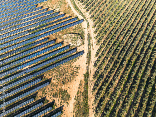 A drone captures the solar farm in Zaragoza—an orderly grid of technology transforming the Spanish countryside with the promise of a cleaner future.