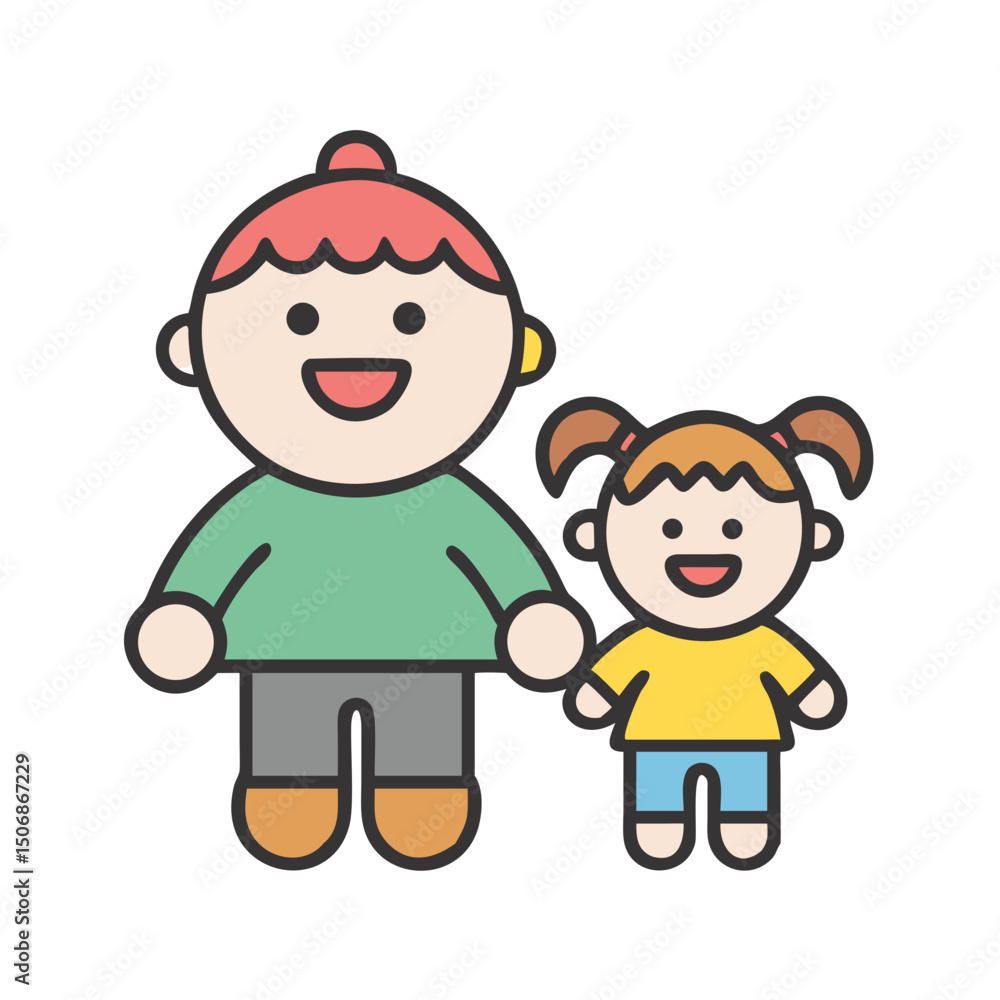Childhood Vector Illustration – Fun and Joyful Kids Scene Childhood Vector Illustration – Fun and Joyful Kids Scene
