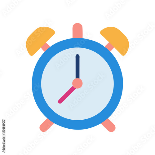 Vintage alarm clock with simple design and bright colors