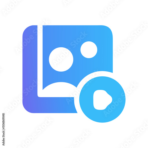 Media gallery icon with a play symbol overlayed