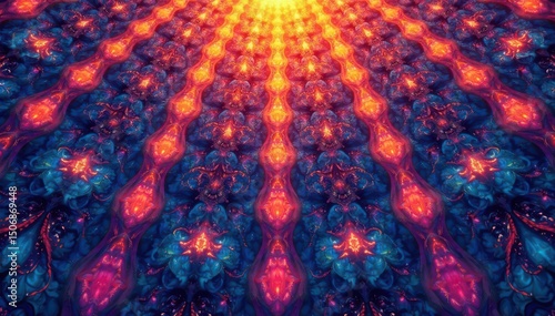 Intricate geometric shapes form complex, repeating designs , optical illusion, op-art, abstract