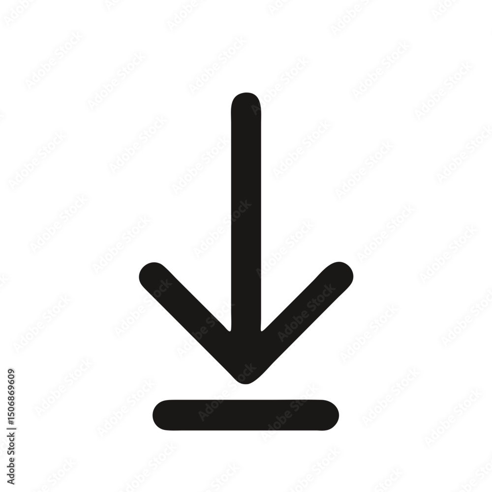 Minimalistic Black Download Arrow Icon on a Dark Background Minimalistic Black Download Arrow Icon on a Dark Background