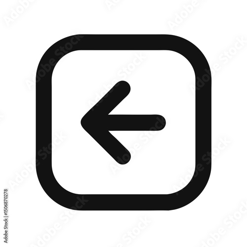 Black square with rounded corners and pointing left arrow