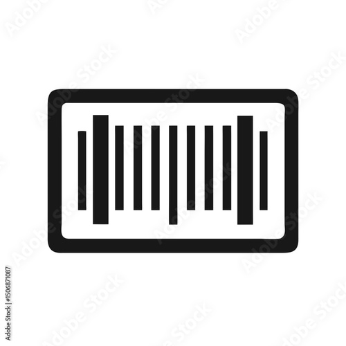 Minimalist barcode icon design on White Background with rounded corners