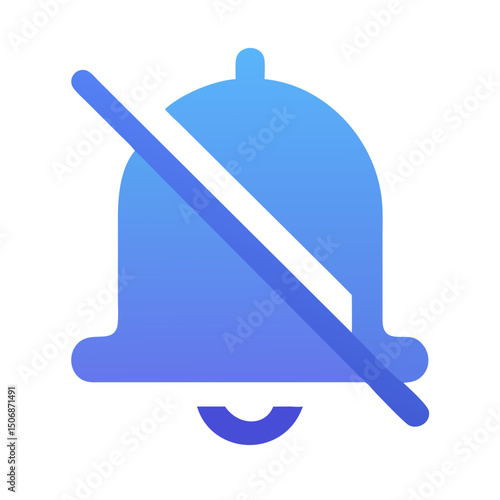 Muted notification bell icon in blue gradient on White