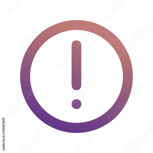 Gradient exclamation mark icon against a White Background