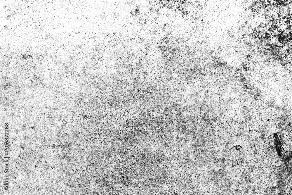 Black grunge texture with cracks and dirt on transparent background, for overlays and vintage effects