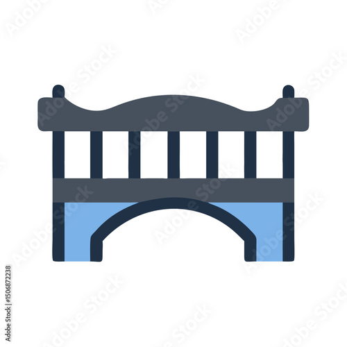 Stylized low bridge icon with arches and balustrade