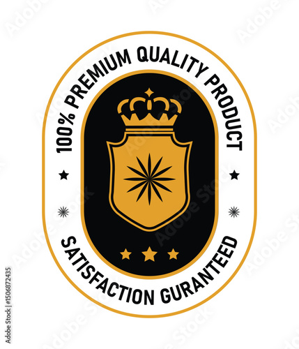 A bold logo featuring a coat of arms with a crown and stars, emphasizing premium quality and customer satisfaction. The design is clean, modern, and conveys trustworthiness.