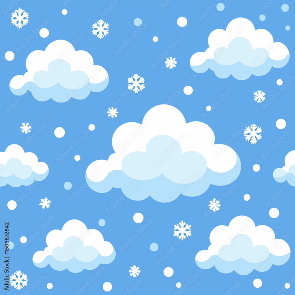 Seamless snowfall template isolated Seamless snowfall template isolated
